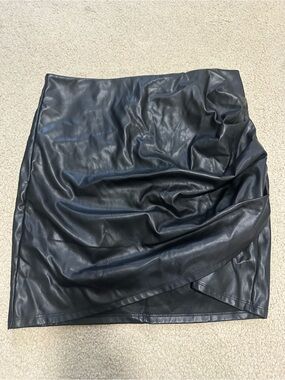Faux Leather Black Mini Skirt